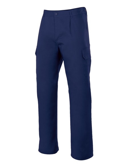 PANTALON MULTIBOLS FORRADO. AZUL MARINO TALLA 34-60